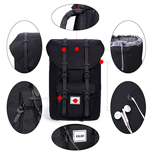 KALIDI 17 Zoll Laptop Rucksack Backpack Schulrucksack für bis zu 15.6 zoll Laptop Notebook Computer Arbeit Campus Studenten Outdoor Reisen Wandern mit Großer Kapazität - 4