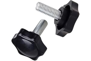 Xiedeai Six-Star Shape Knob Handle for Machine Tool, Full Thread Clamping Knob, Plastic Star Shaped Handle, Thumb Screws M8×20mm, 15 pcs