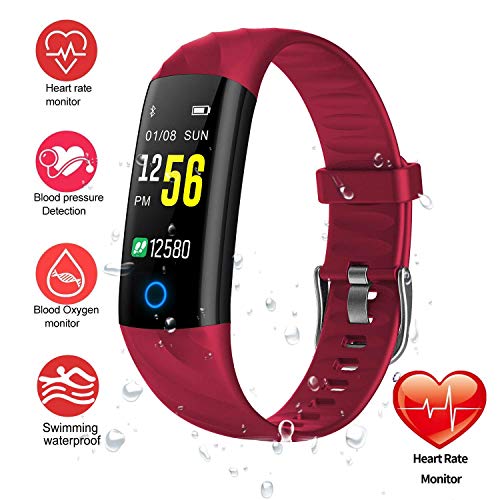 HitTopss Fitness Tracker Watch, Smart Bracelet IP68 Waterproof Swim Watch Activity Tracker with Heart Rate Monitor Step Calories Counter Sleep Pedometer Watch for Men Women Kids/Android iOS[Upgraded]