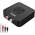 F FABOBJECTS® Bluetooth 5.0 Audio Receiver with NFC Wireless Function 3.5mm AUX/RCA Input, Bluetooth Connector Streaming Music from Phone/Tablet/PC to Theatre Car Stereo Music System for Speaker/