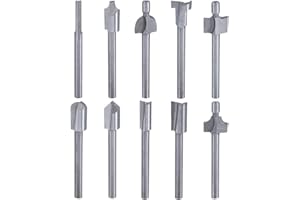 Treki Ensemble de HSS Fraises à Défoncer, 3mm(1/8") Fraises Rotatives Gravure à Bois pour Bricolage Gravure Menuiserie Dremel Accessoires Outils