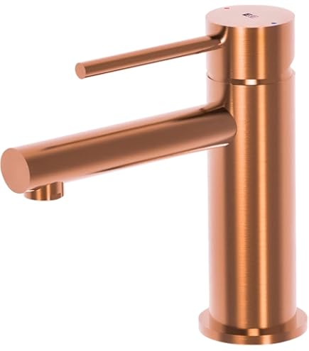 Mitigeur Lavabo Bas Indus Noir Mat Avec Poignée Rouge – Style Industriel Chic Et Robuste