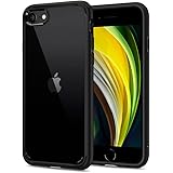 Spigen Coque pour iPhone Se 2020/8/7 [Ultra Hybrid] Bumper Noir Renforcé, Dos Transparent Rigide, Protection - [Air…
