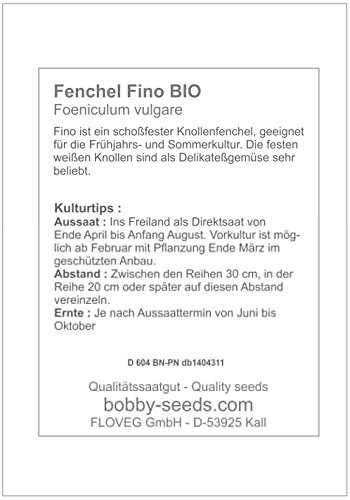 Bobby-Seeds BIO-Fenchelsamen Fino, Knollenfenchel BIO Portion - 3