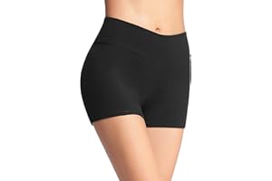 4How Women's High Waisted Yoga Gym Shorts Black Hot Pants Workout Running Cycling Sports Shorts