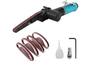 NUODUNCO BaiNuo 10x330mm Pneumatic Belt Sander, 360° Rotating Sanders, 12pc Sanding Belts (40/60/80/120 each 3pc), 16000rpm, Air-Powered, Model: d8fa1d95-892b-4178-a2d6-4618949cecde