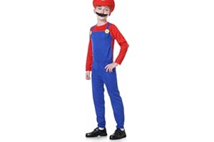 Aofentop Super Workman Fancy Dress Costume - Super Brothers Plumber Fancy Dress Costume Set for Adults Carnival Party Halloween Plumber Cosplay Outfit