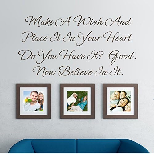Home Decor Make A Wish Wall Quote One Tree Hill Vinyl Inspirational Wall Saying(Brown, Small)