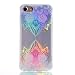 Produktbild iPhone 7 Plus / iPhone 8 Plus (5.5 Zoll) Hülle, Hozor TPU Durchsichtig Schutzhülle Kratzfeste Buntes Plating Reflektierend Muster Handy Hülle Weiche Silikon Bumper Case Rückseite Cover Tasche - Symmetrische Blumen