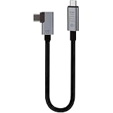 Coverzone 40Gbps 240W 4.0 Thunderbolt L Shape Type-C to Type-C Şarj, Data ve 8K 60Hz Data Transfer Kablosu Tip C 30 cm - PD24