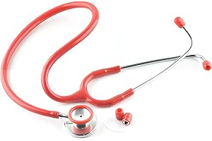 MARLAS Optimum Dual Head Stethoscope - Professional Medical Tool for EMTs, Nurses, Doctors, Vets, and Students (Red)