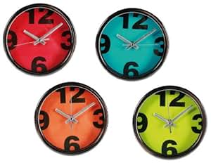 Amazon.de: Moderne Wanduhr 15cm aus Metall - Farbe rot - 15 - Küchenuhr