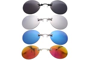 YXRRVING Clip On Sunglasses, Sunglasses Clip,Sunglasses Attachment Clip On Sunglasses, Polarized Flip up Driving Glasses, Polarized Clip-on Lenses for Prescription Glasses UV Protection