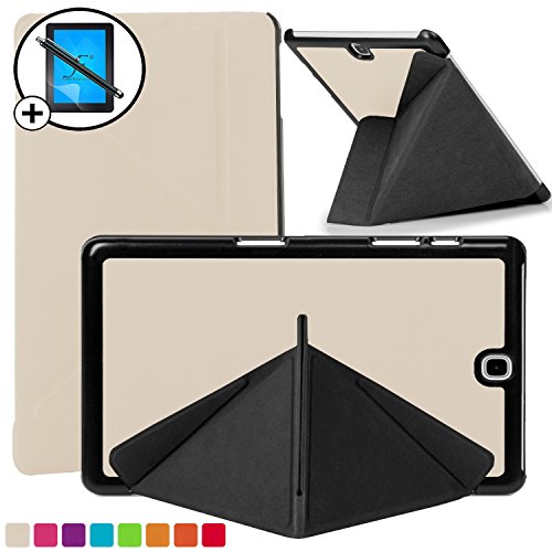 Forefront Cases® Neue Origami Hülle Tasche Case Cover für Samsung Galaxy Tab S2 9.7 T810N - Rundum-Geräteschutz und intelligente Auto-Sleep-Wake-Funktion - inkl. Eingabestift und Displayschutz