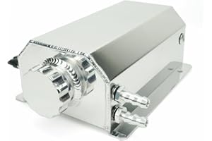 Heinmo Universal 1L 2L Aluminium-Radiator Legierung Kühlmittel Expansion-Tank mit Abfluss Stopfen (2L Silver)