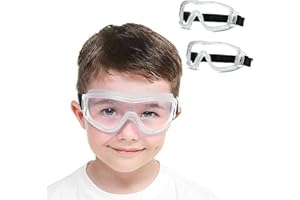 MOVNUOCA Schutzbrille Kinder für Nerf Spielen Stoßfest Gläser Beschlagfrei Verstellbarer Riemen Passform für 5-12 Jahre (White*2P)