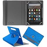 ACM Designer Rotating Leather Flip Case for Amazon Fire Hd 8 Cover Stand Dark Blue