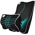 Ecloud Shop® Lumbar Support Cushion For Car And Headrest Neck Pillow Kit - Ergonomically Design Universal Fit Major Car Seat - Black