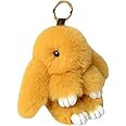 chichengnian Plush Bunny Keychain Cute Rex Rabbit Key Chain Charm Ring Keyfob Rabbit Faux Fur Keyring Fluffy Pompom Keychain Pendant Keychain Cellphone Car Decoration