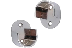 FENTEER Curtain Pole Recessed Wall Bracket Curtain Rods Finials Window Hardwares 25or 28mm Picks, 25mm