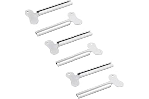 CLOCKJUAN 6 silberfarbene Metall-Tubenquetscher für Tuben, Zahnpasta-Quetscher aus Metall, Haarfärbemittel, Farb-Schlüsselroller, Spender, Werkzeug, langlebige Verarbeitung, tägliches Zusammendrücken von Tuben