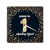 Designer Panda, Cheers to 1 Amazing Year Printed Light Weight Wall Clock 8 inches