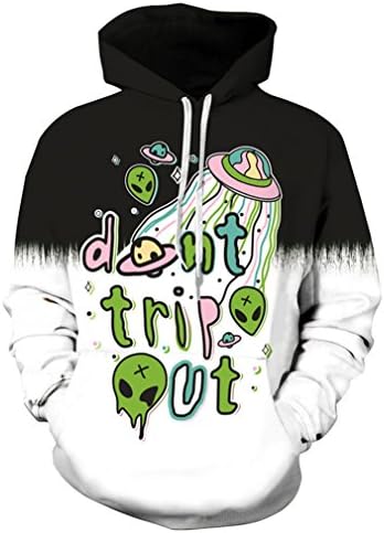 Caladele Galaxy Hoodies Men Women Hoodies Print Anime Cartoon 3D Sweatshirts With Hat Tops XXL