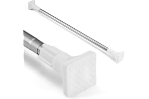 FRENESSA Extendable Stainless Steel Curtain Pole Telescopic Tension Rod with No Drilling, Hanging Rail for Window Bathroom Shower Wardrobe Doorway, Adjustable Length 70-122cm