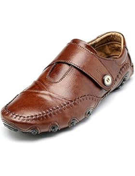 Herren Leder Schuhe Slipper Elegant Flache Loafers Bootsschuhe