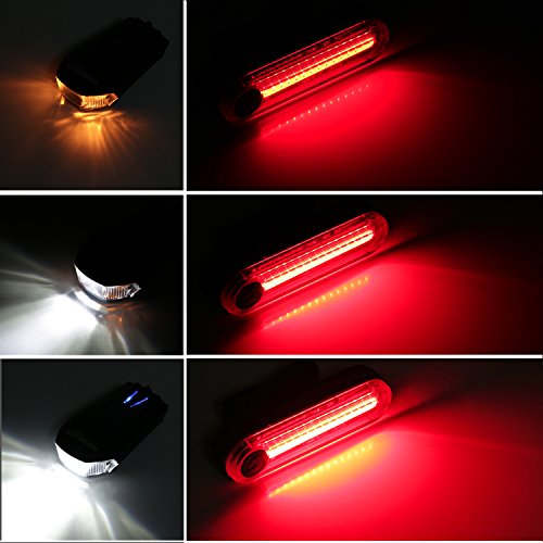 MOREZONE Smart Fahrradlicht Fahradbeleuchtung Set USB Wiederaufladbare LED Fahrradlampen Frontlicht Rücklicht Super hell Fahrradlichter Wasserdicht für Sicheres Radfahren Taschenlampe - 5
