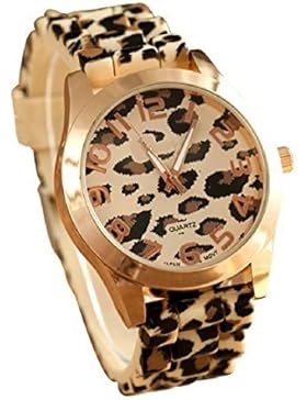 Vovotrade®Unisex Genf Leopard Silikon-Gelee-Gel-Quarz-analoge Armbanduhr