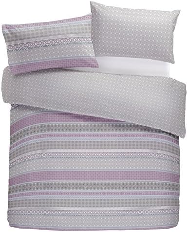 Nineteen11 'Horizontal Circles' Striped Duvet Cover Set, Double, Heather