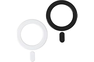 QTKSCEADLNCE 2 Piezas Anillo Universal, Adaptador Magnético Kit de Conversión Magnética Universal Adhesivo magnético Universal Compatible con Accesorios Carga Inalámbrica para Alle Smartphone Negro/Blanco