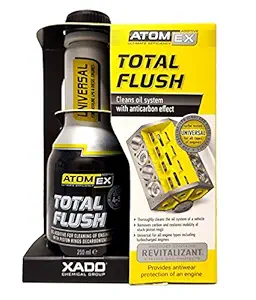 XADO Engine Oil System Cleaner with Anti-carbon Effect - Removes Contamination & Engine Sludge - ATOMEX Total Flush Revitalizant (bottle, 250ml)