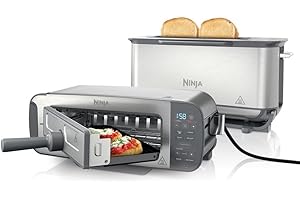Ninja Foodi 3-in-1 Toaster, Grill and Panini Press with Flip Design, 7 Cooking Functions, 7 Toast Shades, Includes Panini Press, Bake Tray and Crumb Tray, Stainless Steel, ST202UK