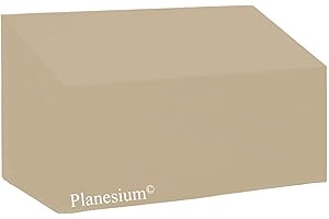 HOLI EUROPE Planesium Housse Banc de Jardin, Étanche, Coupe-Vent, Anti-UV, Résistant à la Déchirure, Robuste Tissu Oxford, Housse de Protection pour Canapé (120cm x 60cm x HA 80cm x HD 60cm Beige)