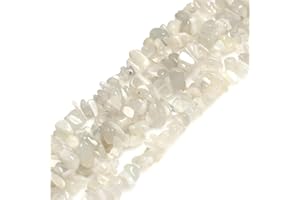 GEM-INSIDE CREATE YOUR OWN FASHION GEM-Inside 5-8mm Gray Moonstone Chips Gemstone Semi Precious for Jewellery Making 34" per Strand