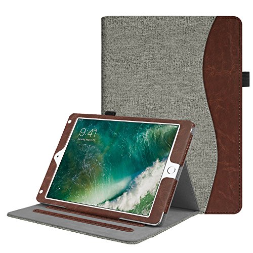 Fintie iPad 9.7 Zoll 2017 / iPad Air 2 / iPad Air Hülle - [Eckenschutz] Multi-Winkel Betrachtung Folio Stand Schutzhülle Cover Case Tasche mit Dokumentschlitze, Standfunktion, Auto Wake / Sleep für Apple iPad 2017 Neue Modell 9.7" Retina Display Tablet, iPad Air 1/2, Denim grau
