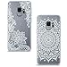 Produktbild 2 Stück Samsung Galaxy S9 Plus Hülle, Handyhülle mit Vintage Cool Weiß Mandala Spitze Design Durchsichtig Silikon Hülle Hart Backcover Weich Bumper Stoßdämpfend Schutzhülle für Samsung Galaxy S9 Plus