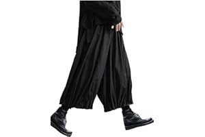 AITFINEISM, Pantaloni harem da uomo, comodi, con vita elasticizzata, alla moda, in tinta unita, casual, in stile hippie, per yoga