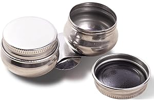 NORHOR Scodellino per tavolozza, acciaio inossidabile Vernice per contenitore olio solvente a base di trementina di trementina a bocca larga con tappo a vite.