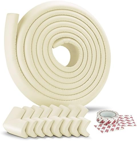 Safety Corner Protectors, Magicbabe Baby Proofing Edge Cushion Guards, Home Furniture Bumpers Toddler Table Protector, [8 Pcs Corner Protectors, 6m Edge Cushion] , White Cream