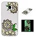 S7 Edge Hülle,Galaxy S7 Edge Hülle,Samsung S7 Edge Hülle,Samsung Galaxy S7 Edge Hülle,Samsung Galaxy S7 Edge Luminous Hülle Case,Cozy Hut Ultra Slim Dünn Silikon Luminous Silikonsoftshell TPU für Samsung Galaxy S7 Edge, Niedliche Cartoon Malerei,Premium Handy Tasche Schutz Hülle Case Cover Etui Strass Schutz schutzhülle Bumper Schale Silicone für Samsung Galaxy S7 Edge - Grünes Blatt Blume