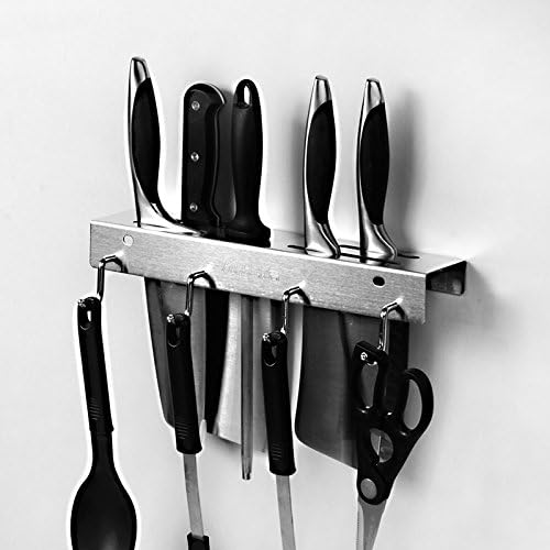 Multi-Functional Kitchen Storage shelves Pan Pot Rack, Stainless Steel Wall Hanging Tool Rack Storage Rack, 32*7*6Cm