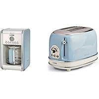 Ariete 1342 1342BL 12-Tassen-Kaffeemaschine Vintage, 2000 W, blau, Kunststoff, 2.1 liters & 155 Toaster mit 2 Schlitzen…