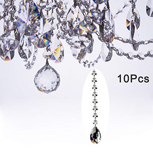 Fushing 10Pcs 305mm Kristall Teardrop Kronleuchter Prismen Anhänger Teile Perlen Stränge