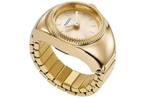 Fossil Ring Zegarek dla Kobiet, Mechanizm kwarcowy z Paskiem ze stali nierdzewnej lub skóry
