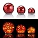 Produktbild Online-Fuchs 3er SET Glaskugeln mit LED Lichterkette inkl. Timer - In und Outdoor geeignet - Deko Kugeln in Bruchglasoptik - LED Beleuchtung (Bordeaux)