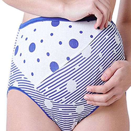 DEHANG Women Ladies Printed Cotton Maternity Panties Size L - Blue