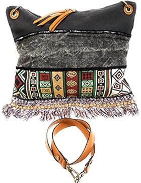Damen Handtasche Tasche Ethno-Style Vintage Canvas Shopper Schultertasche